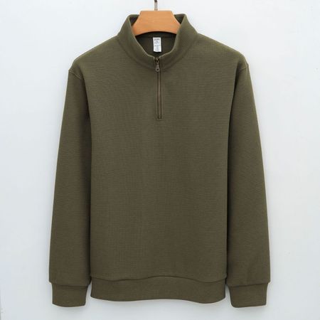 Men's Half-zip Loose Long-sleeved Casual Sweatshirt Wrinkle-free Hoodie